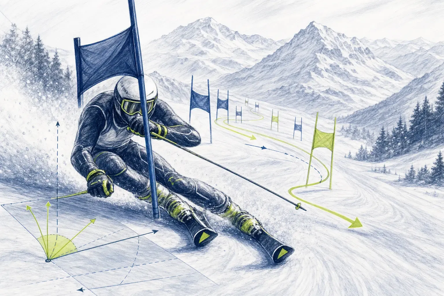 Alpské disciplíny – technická ilustrácia Ski Loko