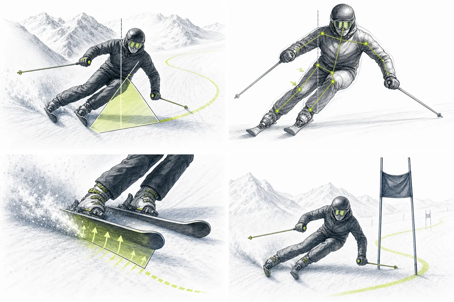 Angulácia – technická ilustrácia Ski Loko
