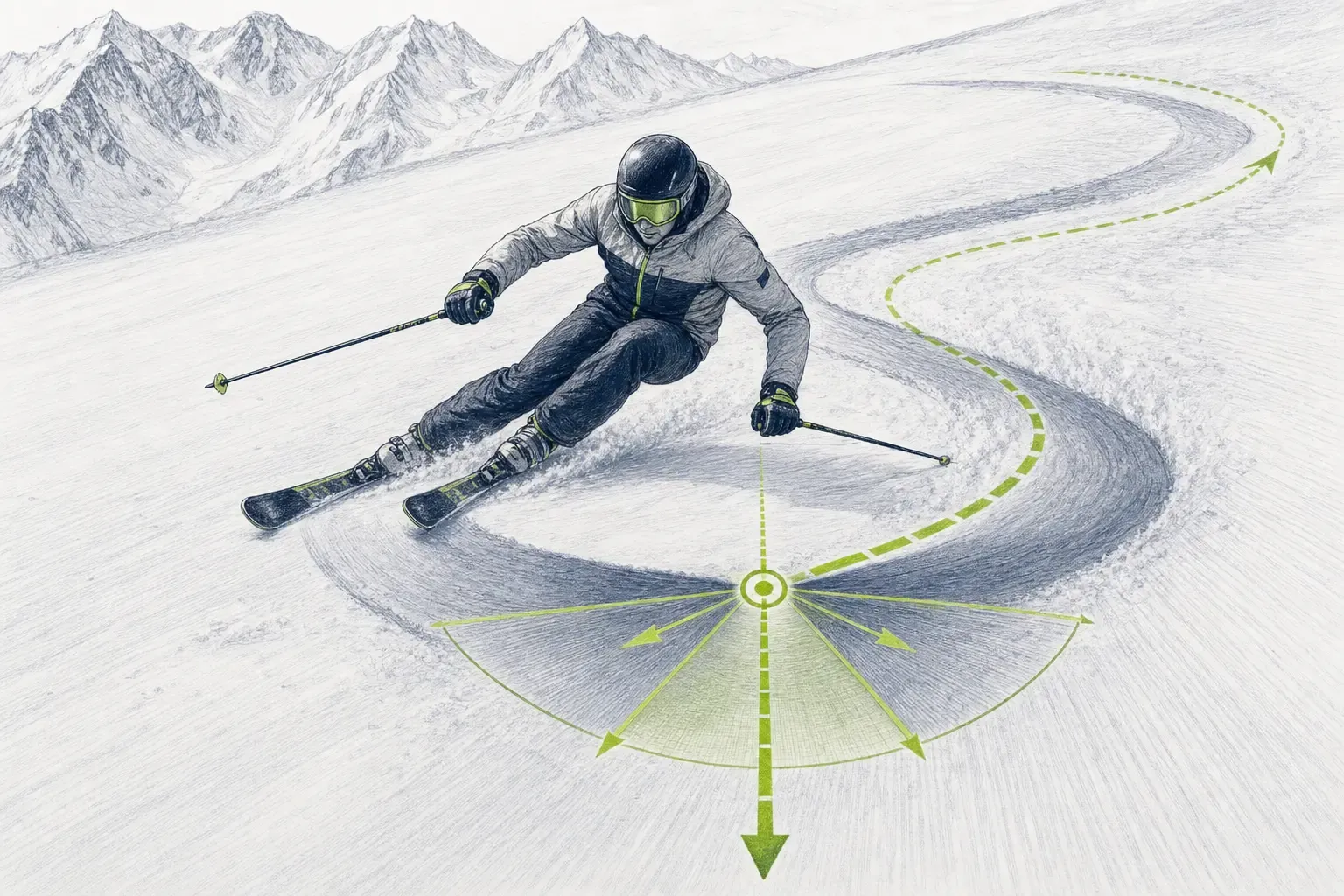 Apex oblúka – technická ilustrácia Ski Loko