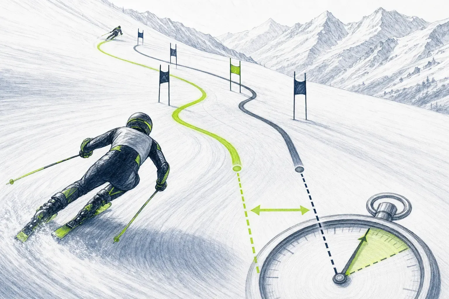 Časová strata – technická ilustrácia Ski Loko