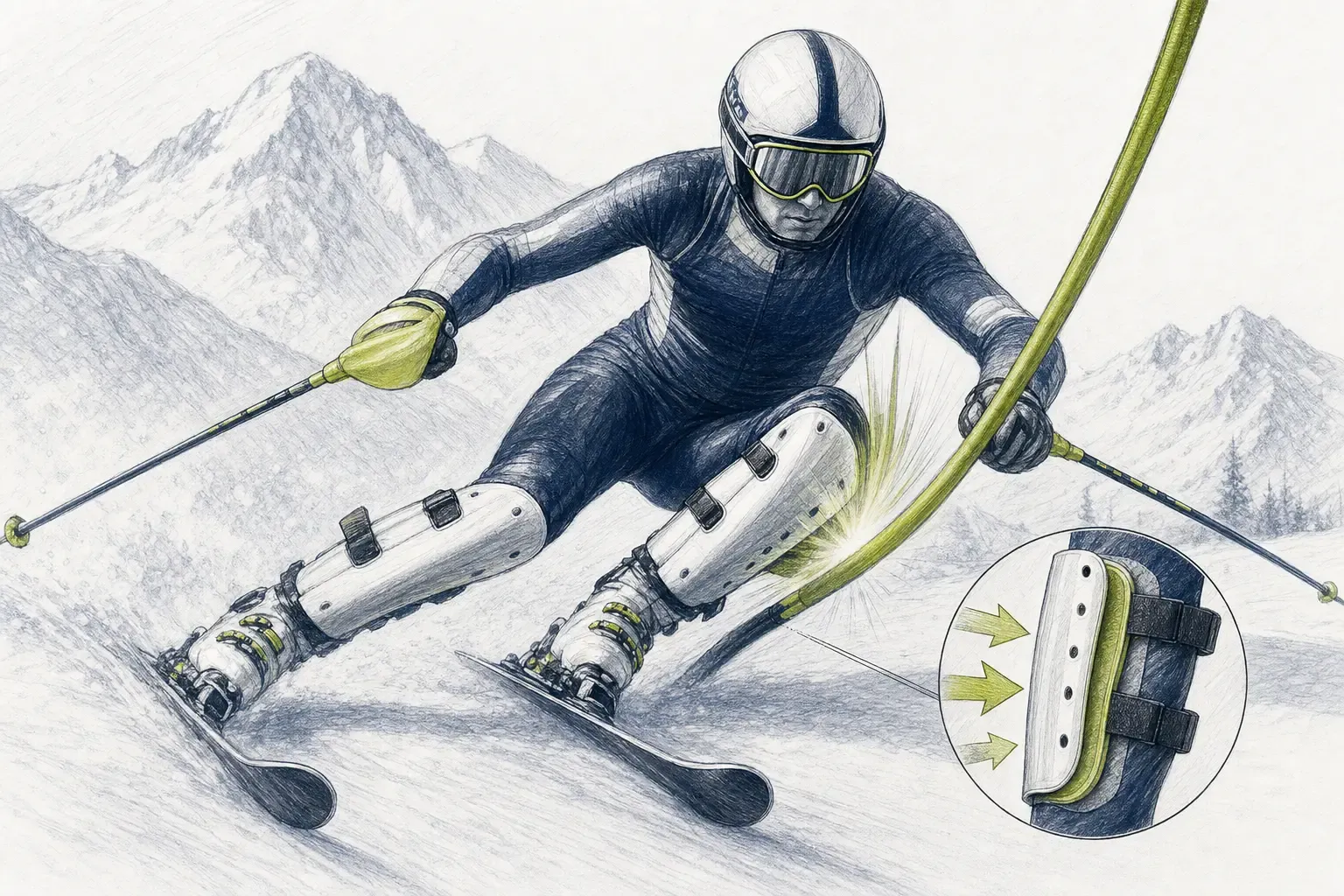 Chrániče holení – technická ilustrácia Ski Loko