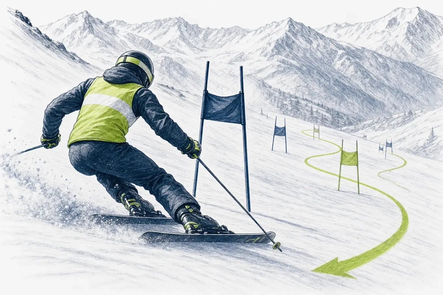 Forerunner a predjazdec – technická ilustrácia Ski Loko
