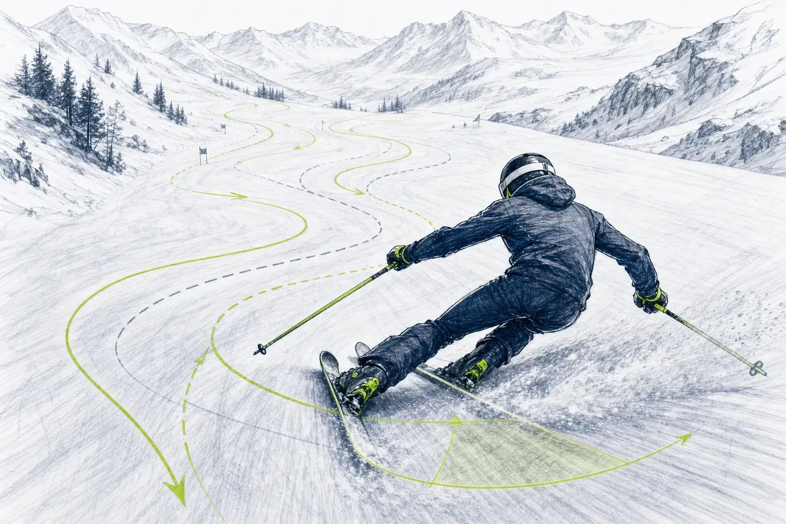 Free skiing – technická ilustrácia Ski Loko