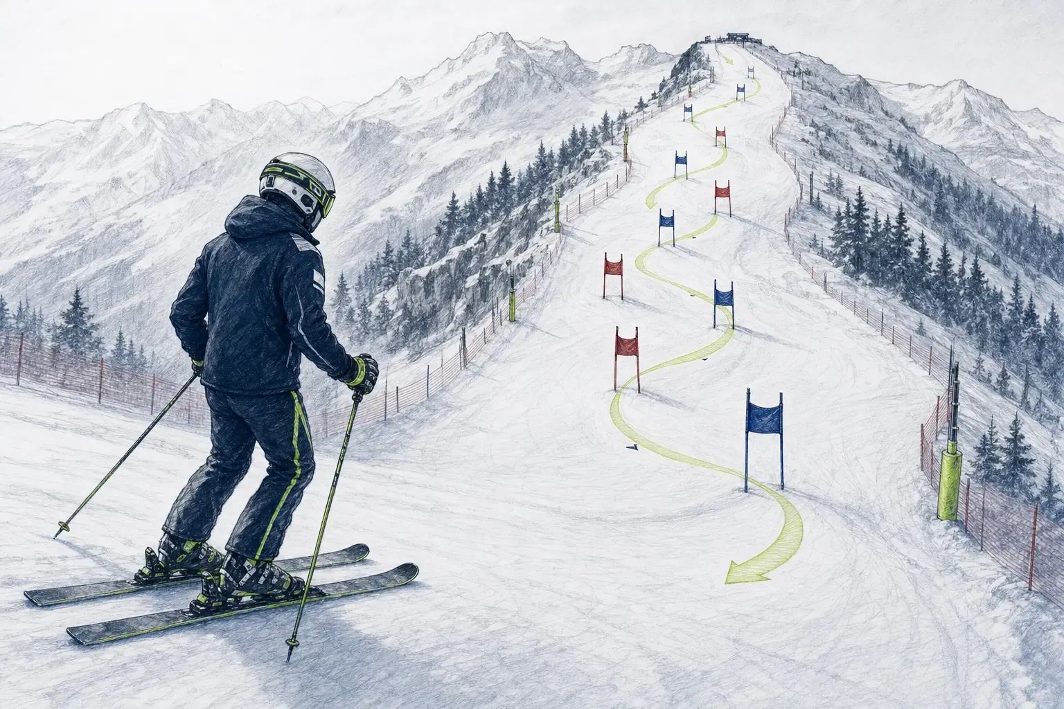 Inšpekcia trate – technická ilustrácia Ski Loko