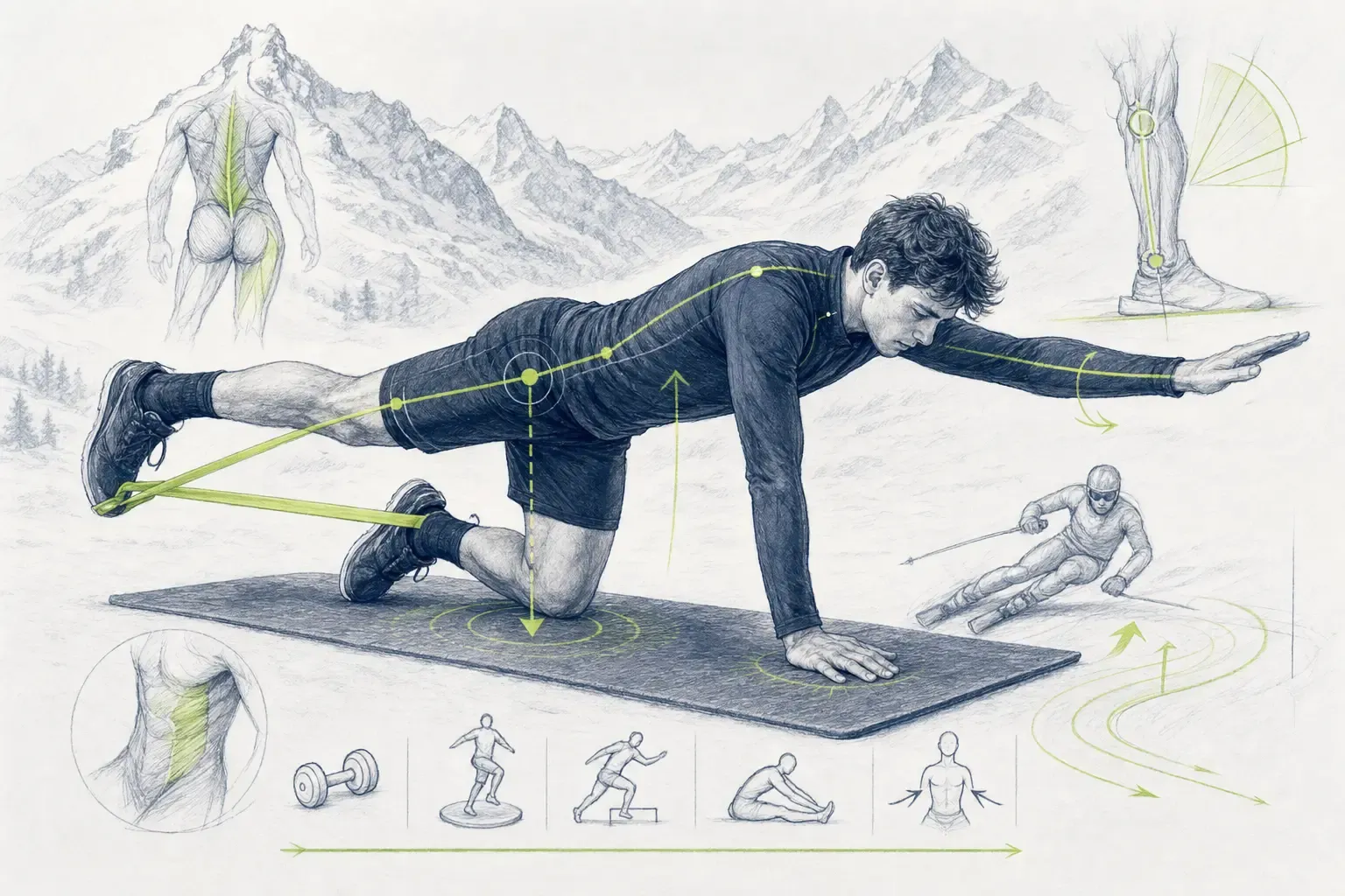 Kompenzačné cvičenie – technická ilustrácia Ski Loko