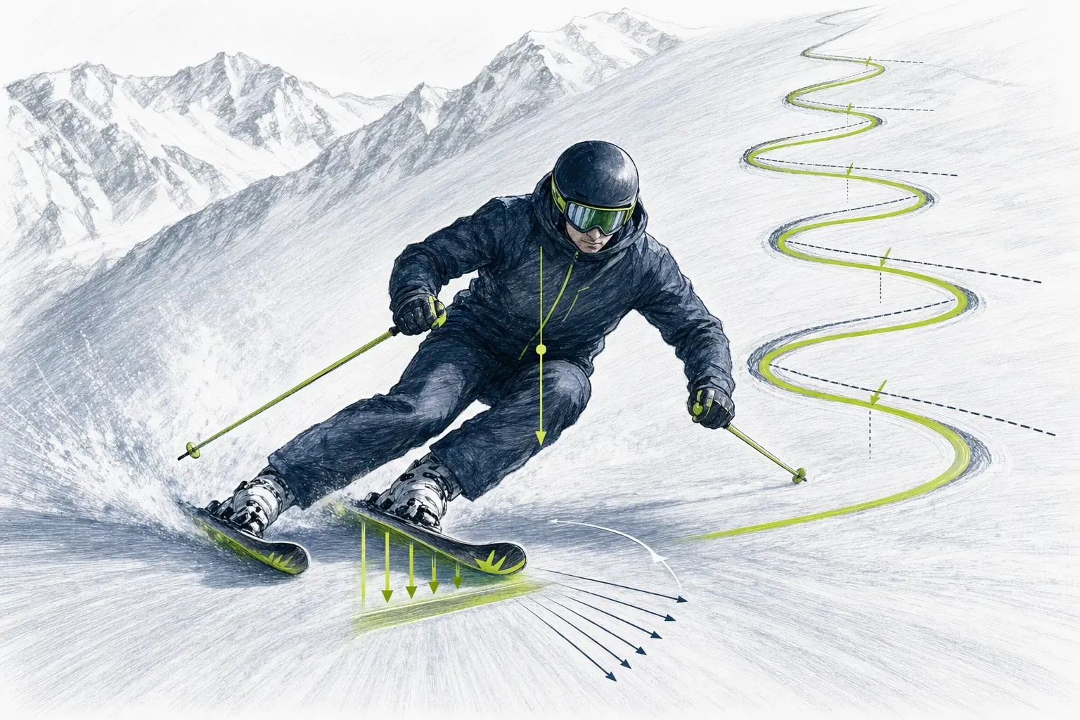 Krátky oblúk – technická ilustrácia Ski Loko