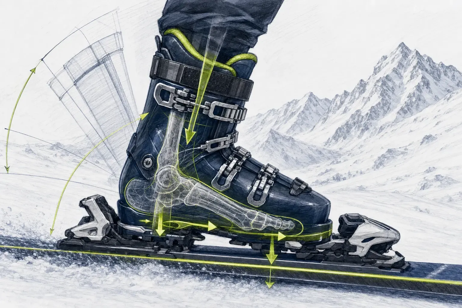 Lyžiarky – technická ilustrácia Ski Loko