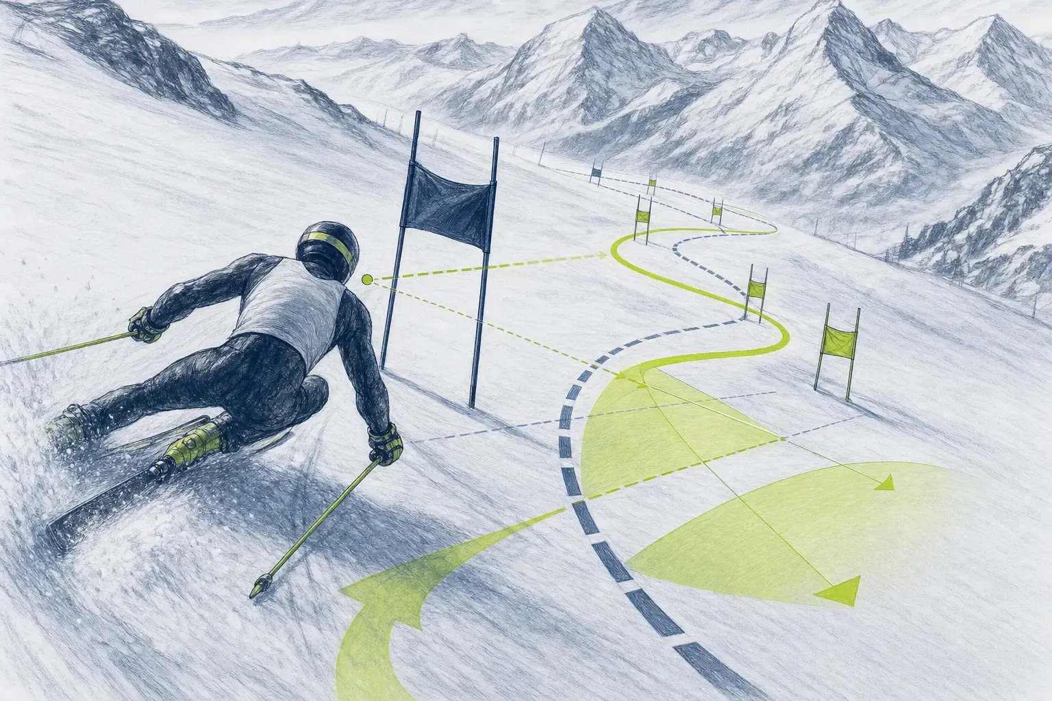 Lyžiarska taktika – technická ilustrácia Ski Loko