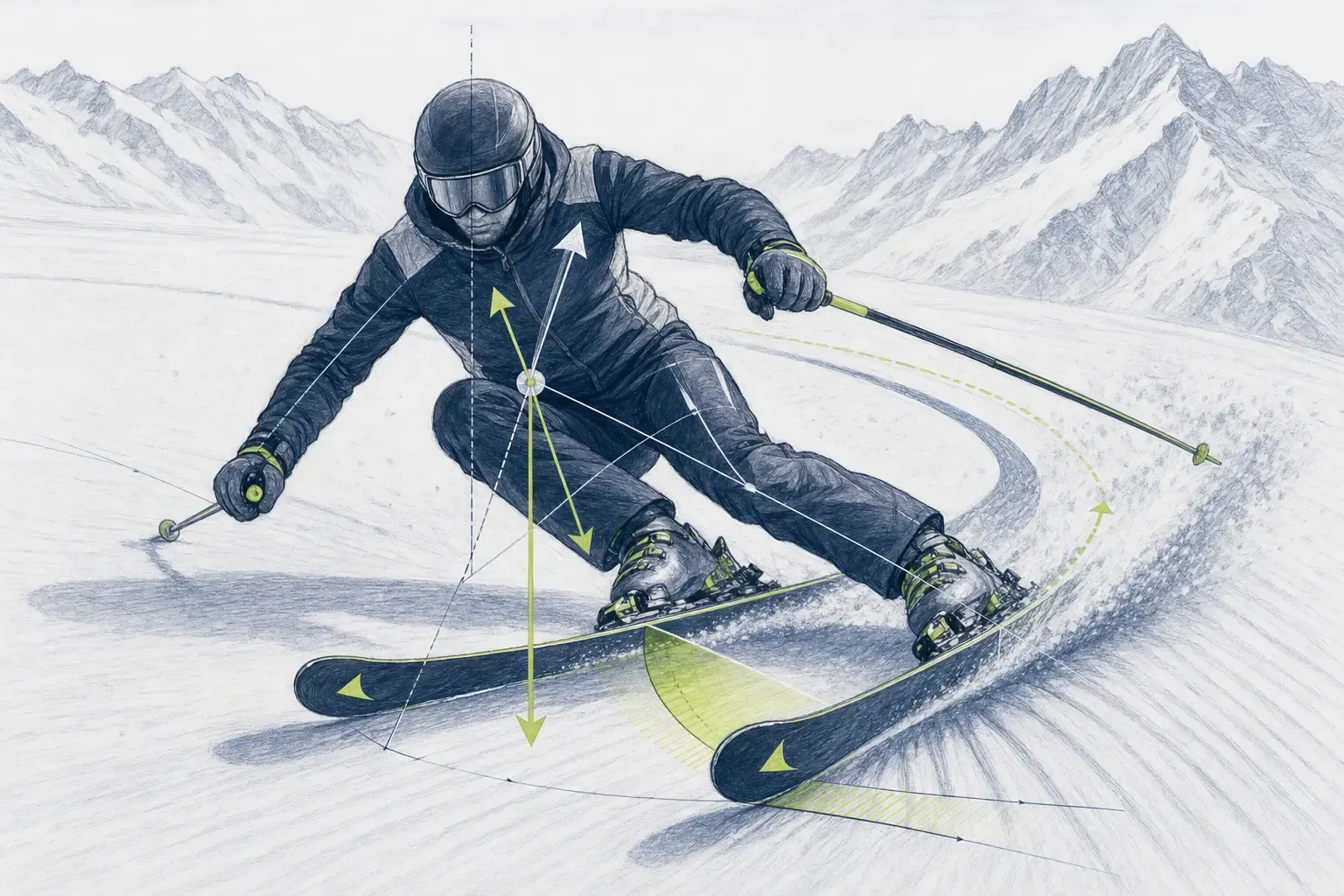 Lyžiarska technika – technická ilustrácia Ski Loko