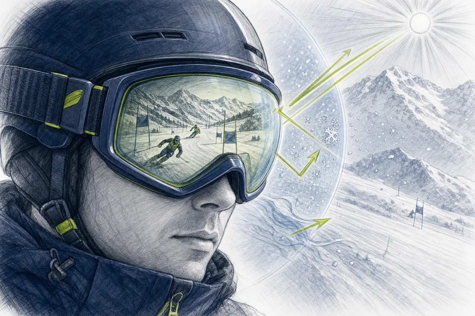 Lyžiarske okuliare – technická ilustrácia Ski Loko