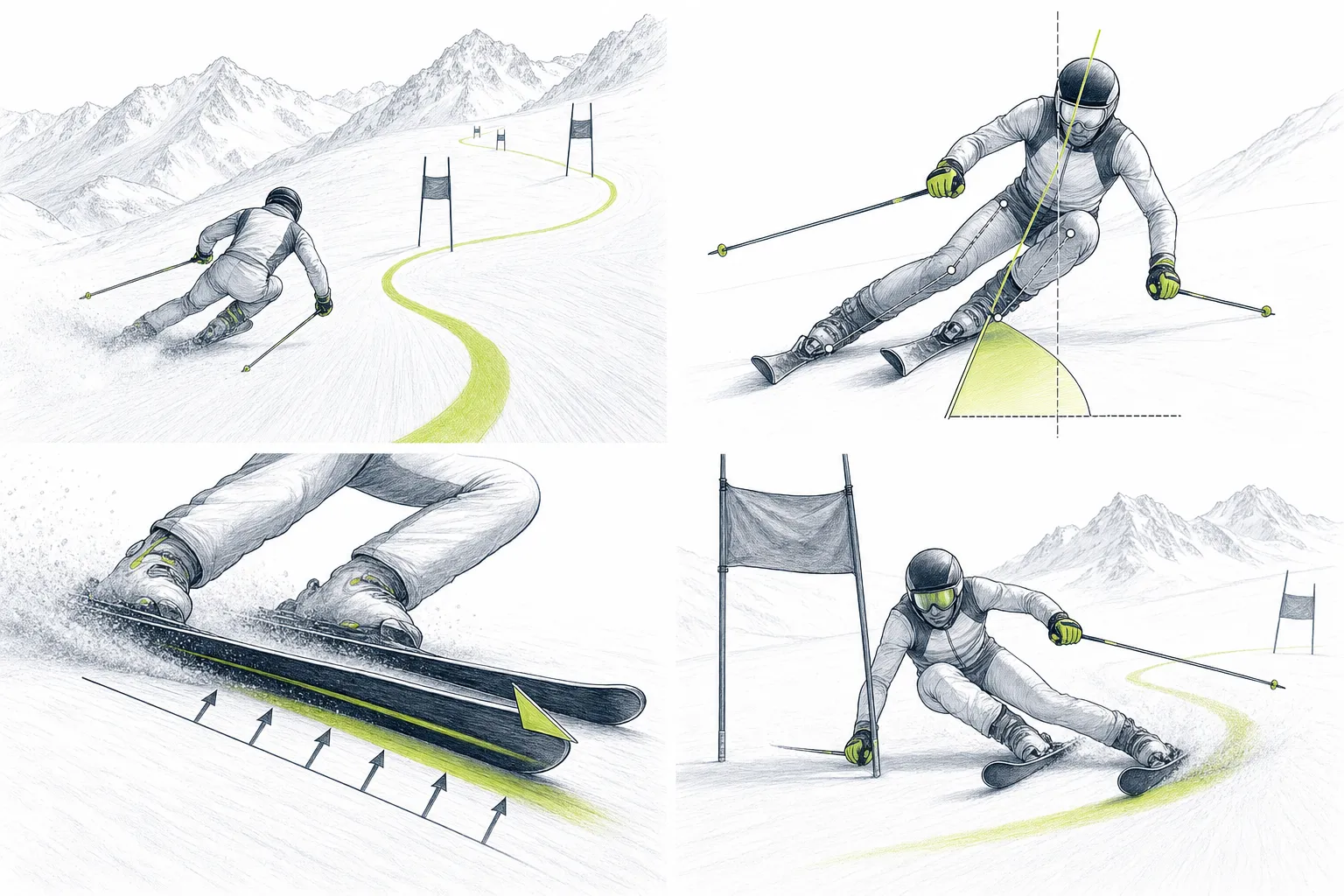 Obrovský slalom GS – technická ilustrácia Ski Loko