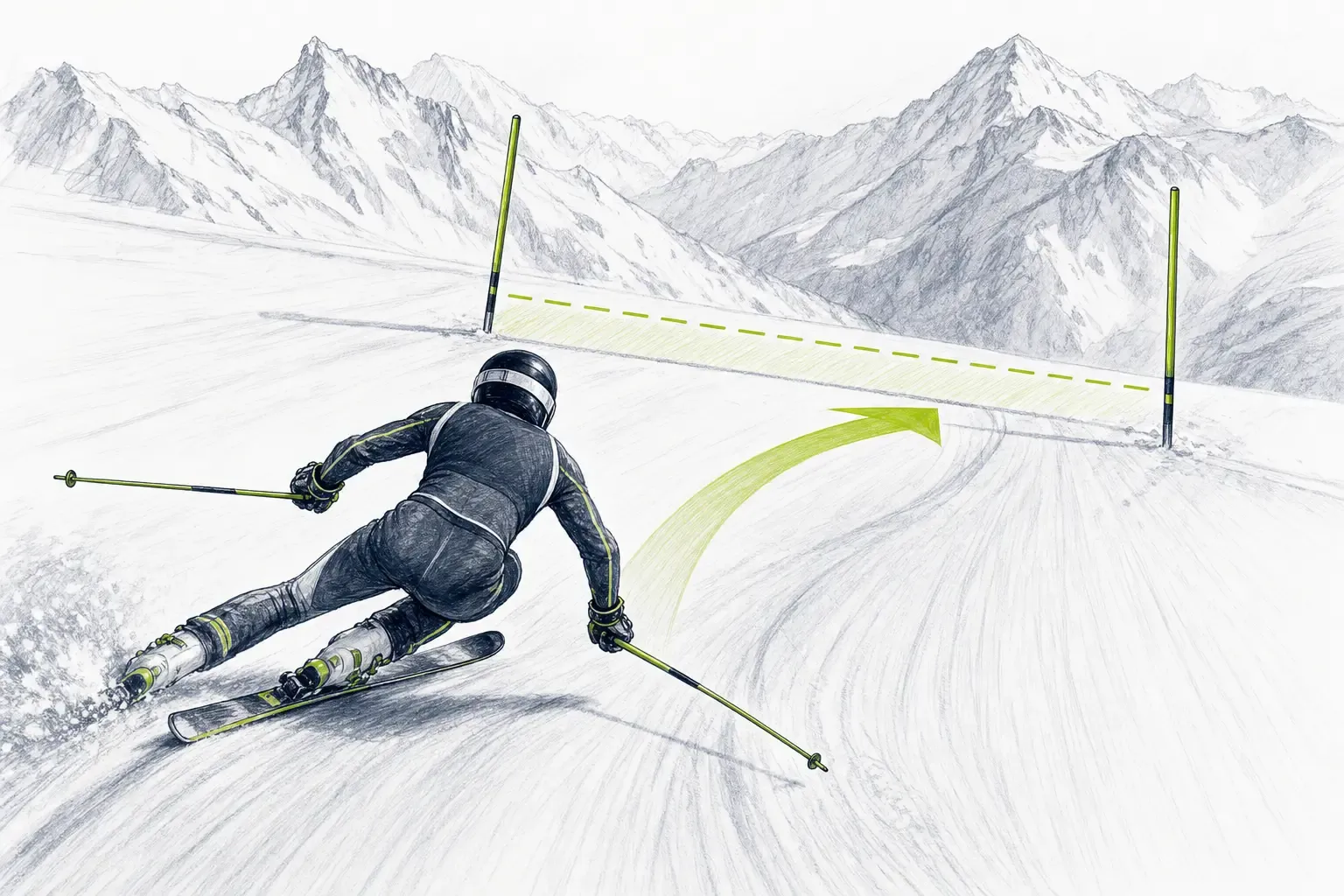 Otvorená bránka – technická ilustrácia Ski Loko
