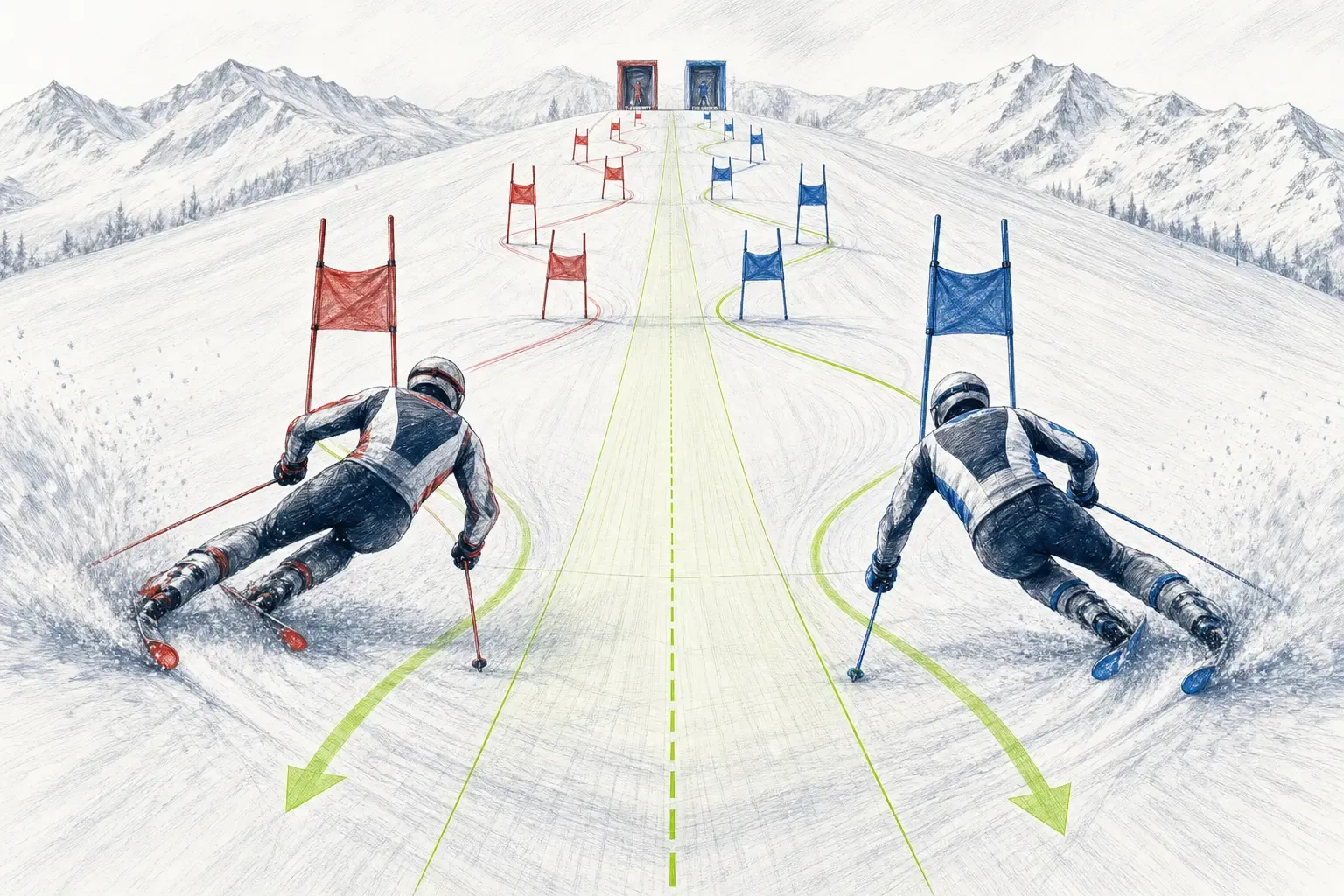 Paralelný slalom – technická ilustrácia Ski Loko