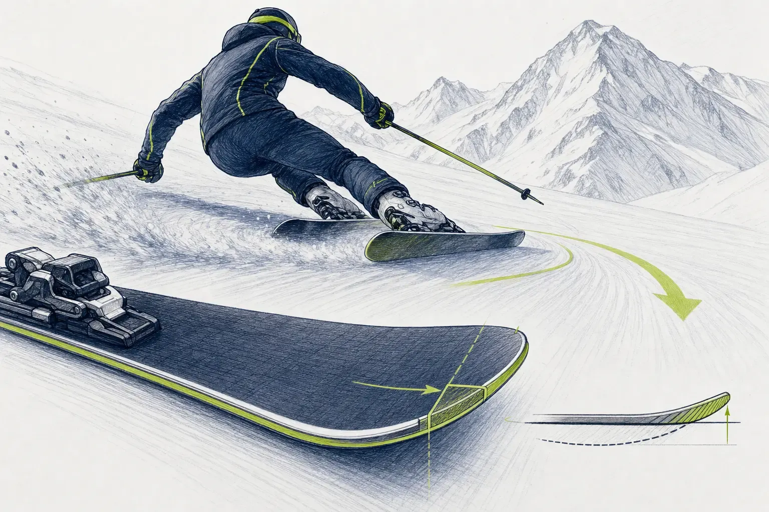 Päta lyže – technická ilustrácia Ski Loko