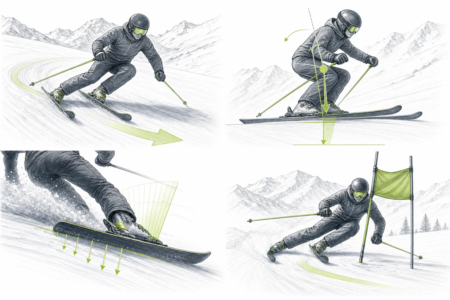 Prenášanie hmotnosti – technická ilustrácia Ski Loko