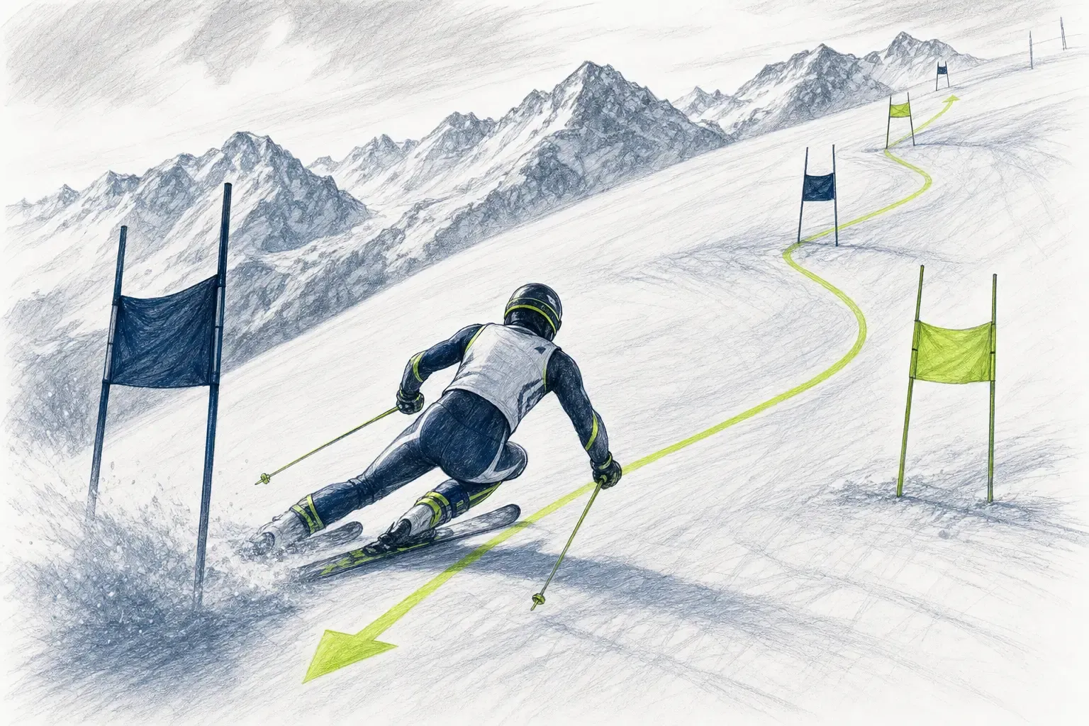 Priama línia – technická ilustrácia Ski Loko