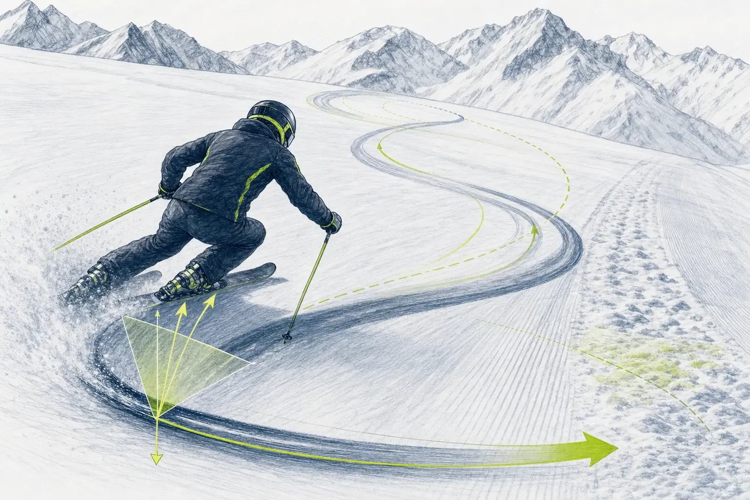 Rozcvičovacia jazda – technická ilustrácia Ski Loko