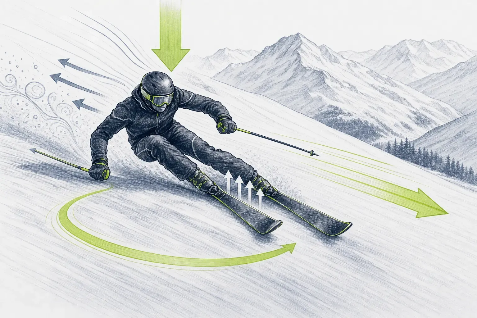 Rýchlosť – technická ilustrácia Ski Loko
