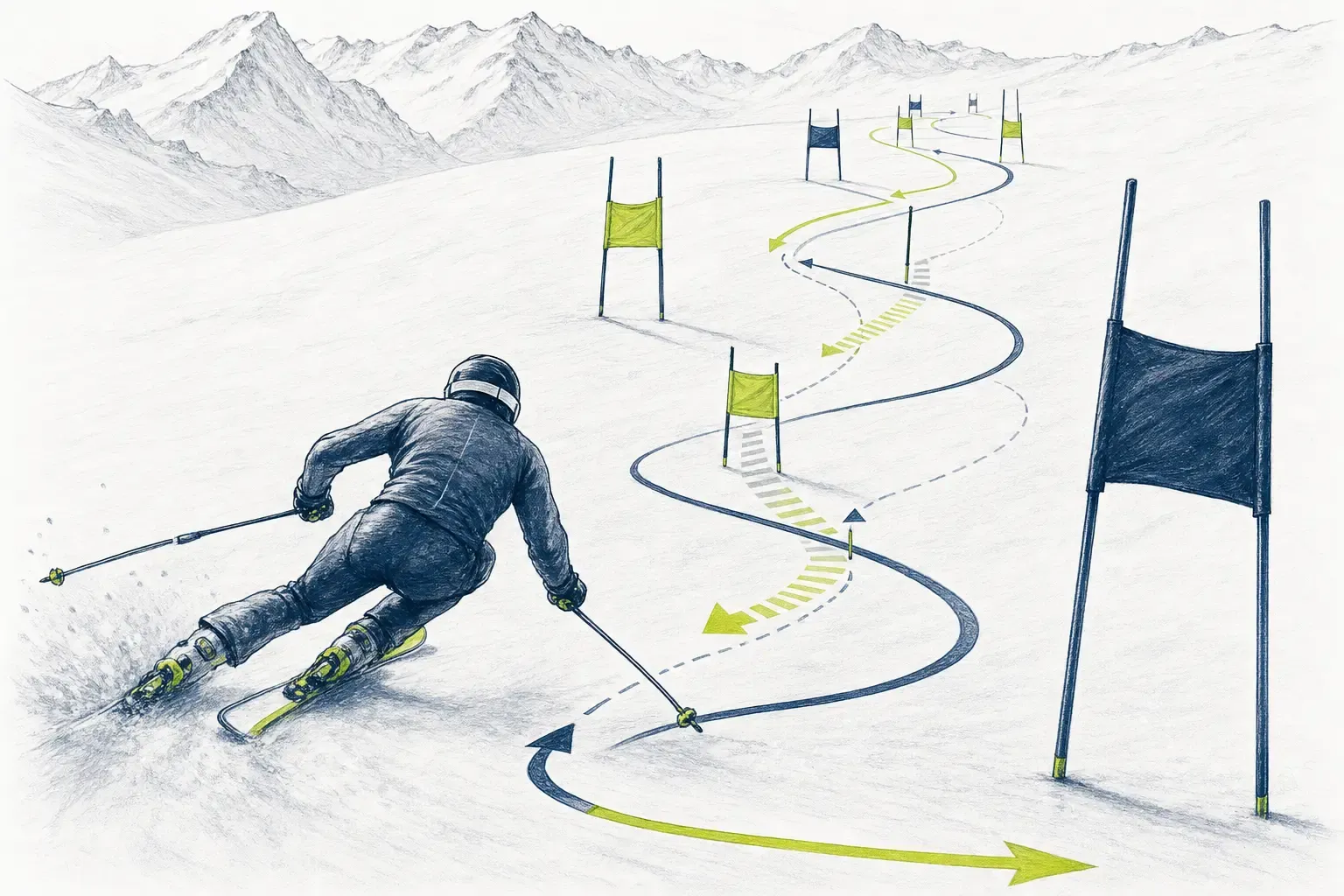 Rytmus trate – technická ilustrácia Ski Loko