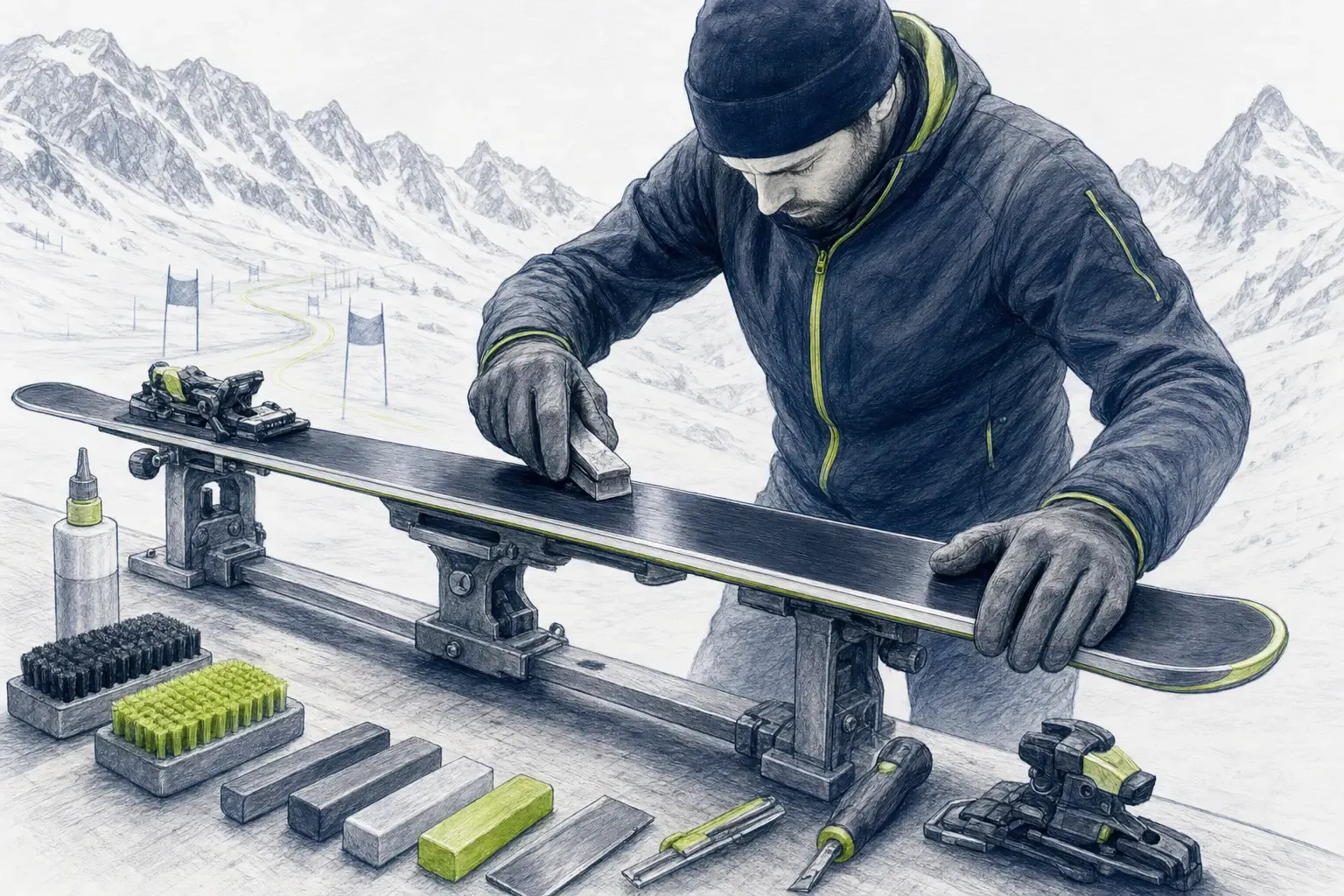 Servis lyží – technická ilustrácia Ski Loko