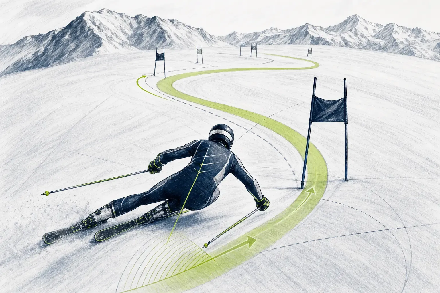 Skorá línia – technická ilustrácia Ski Loko