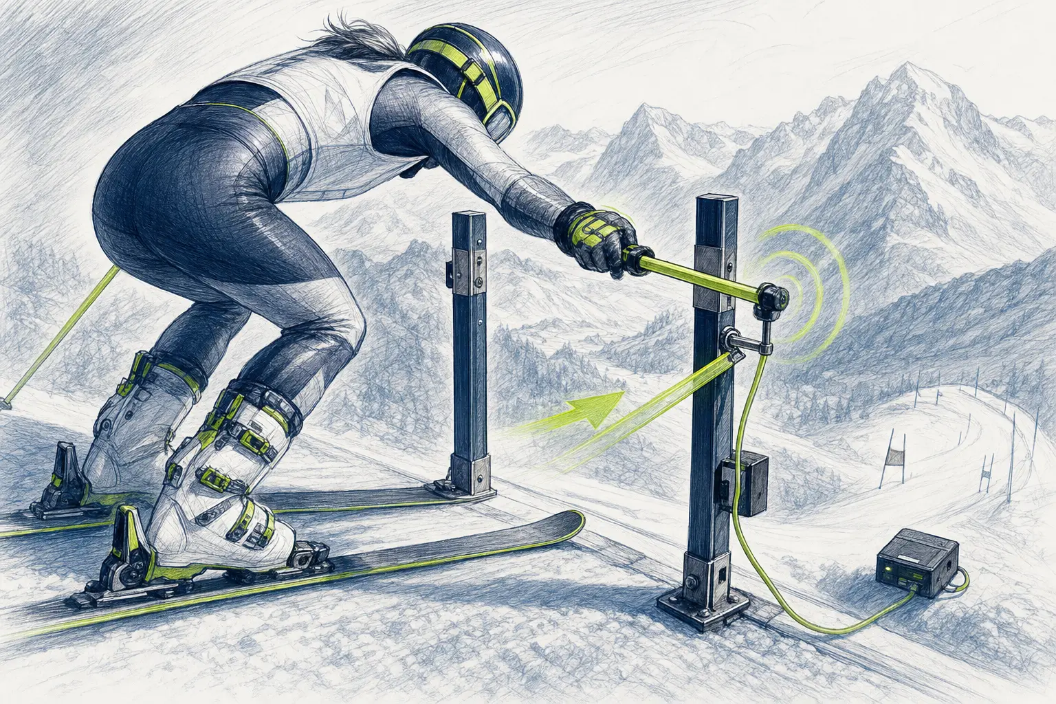 Štartová brána – technická ilustrácia Ski Loko