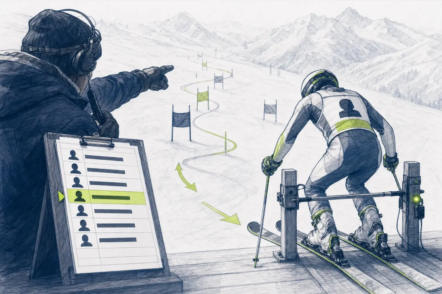 Štartové poradie – technická ilustrácia Ski Loko