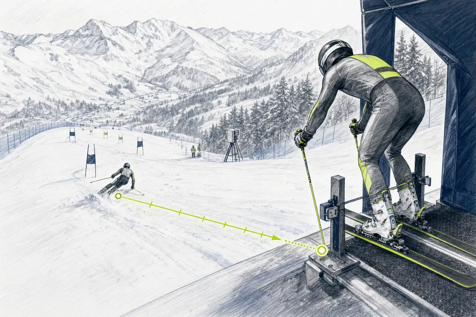 Štartový interval – technická ilustrácia Ski Loko