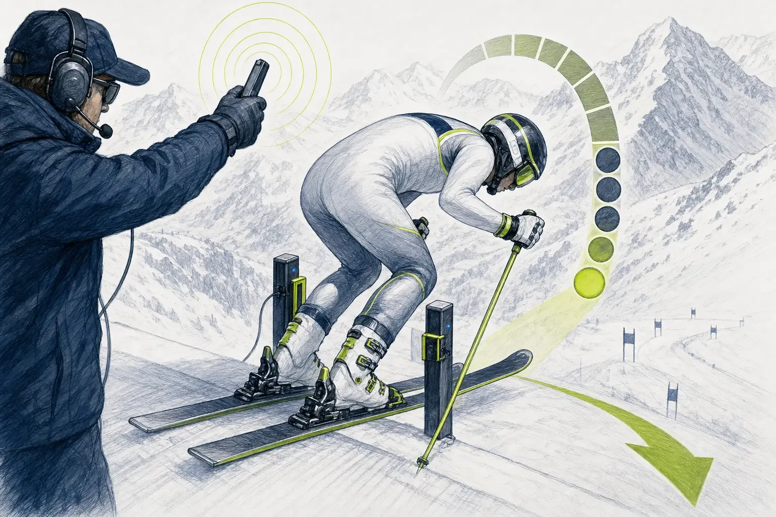 Štartový povel – technická ilustrácia Ski Loko