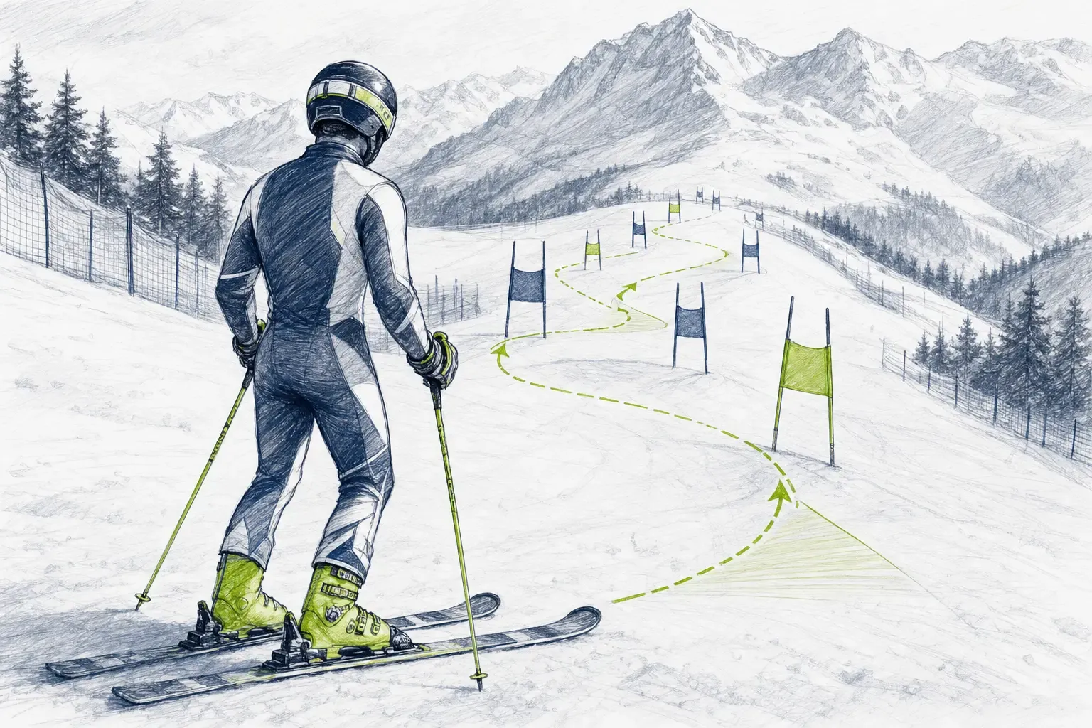 Traťová obhliadka – technická ilustrácia Ski Loko