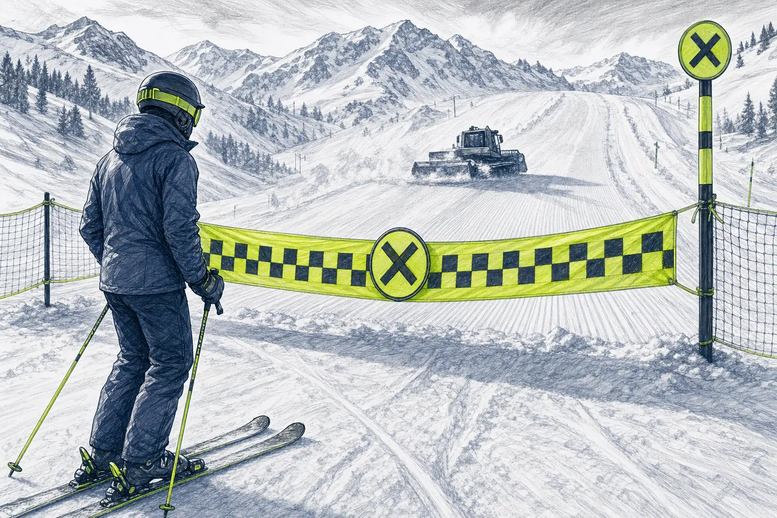 Uzavretá trať – technická ilustrácia Ski Loko