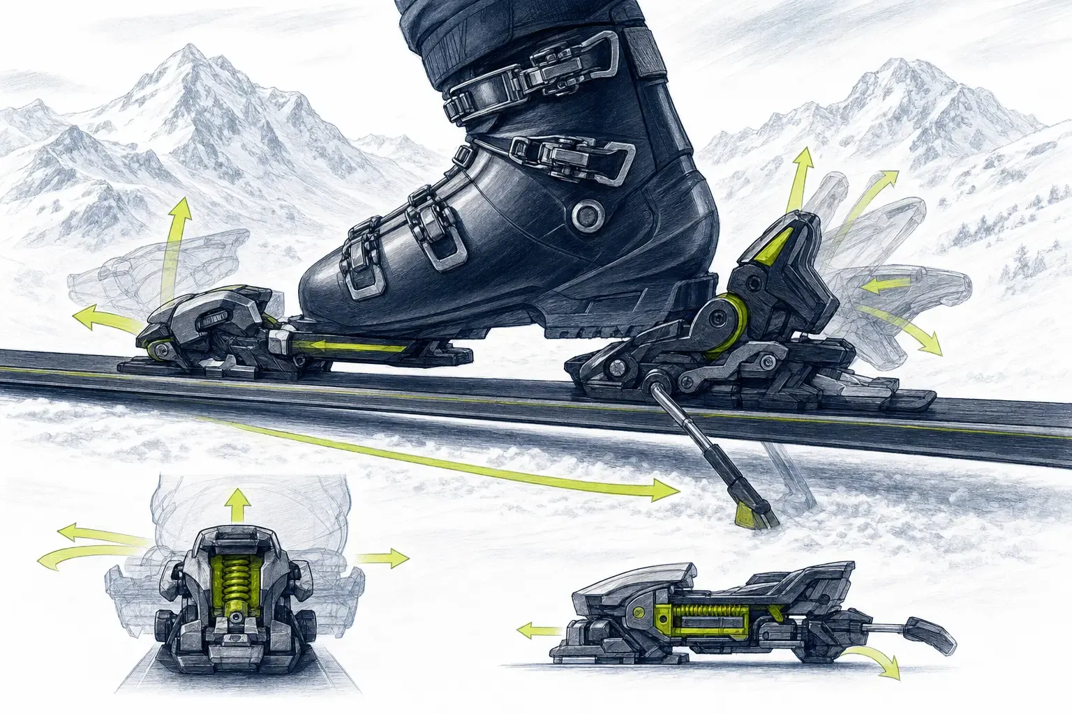 Viazanie – technická ilustrácia Ski Loko