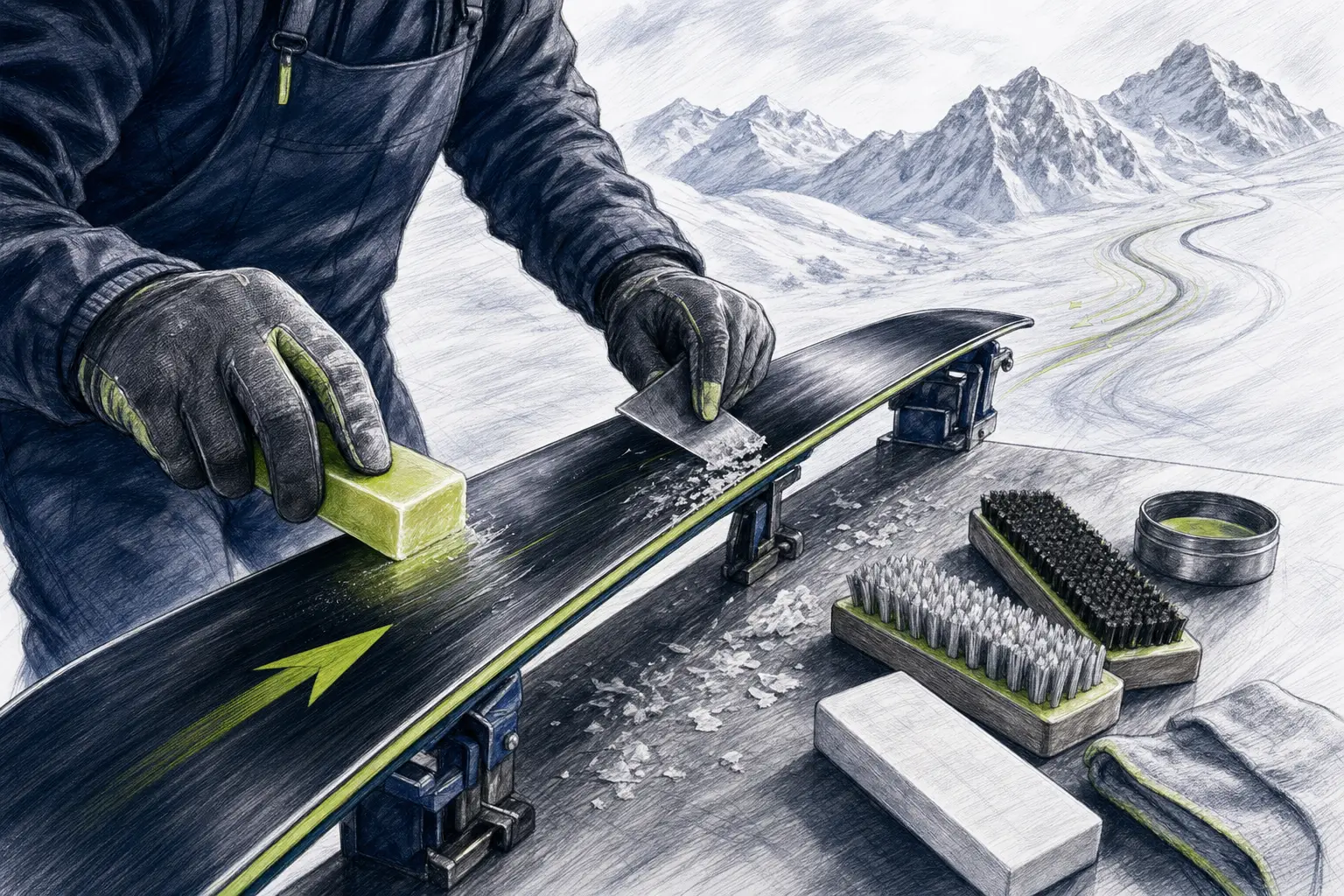 Voskovanie – technická ilustrácia Ski Loko