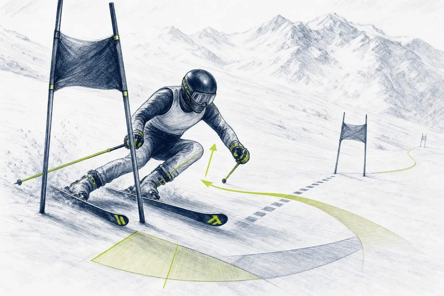 Výjazd z bránky – technická ilustrácia Ski Loko
