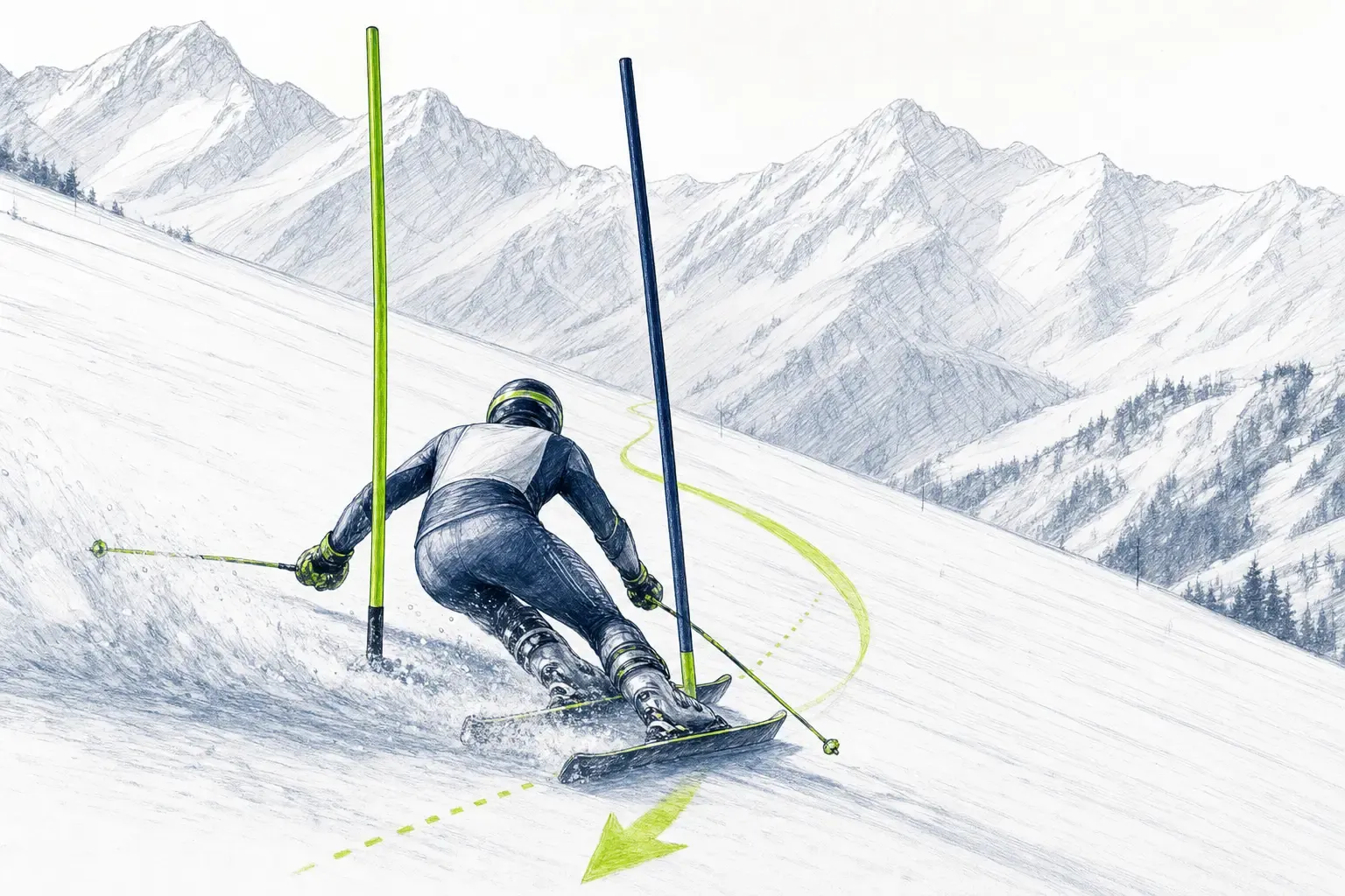Zatvorená bránka – technická ilustrácia Ski Loko