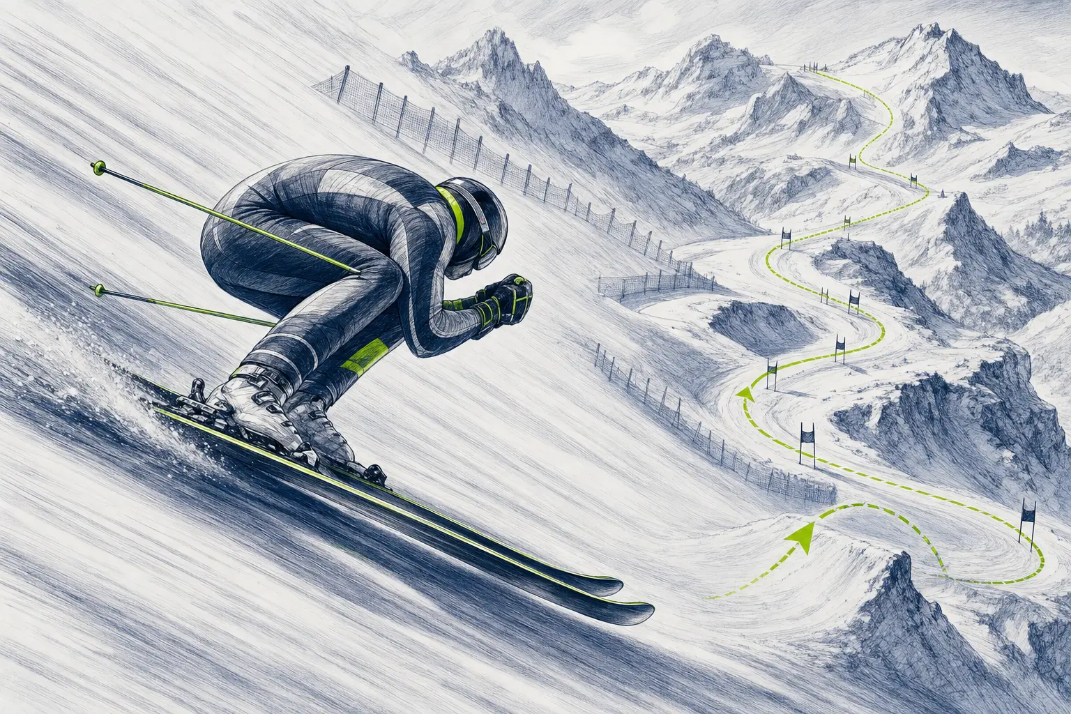 Zjazd DH – technická ilustrácia Ski Loko